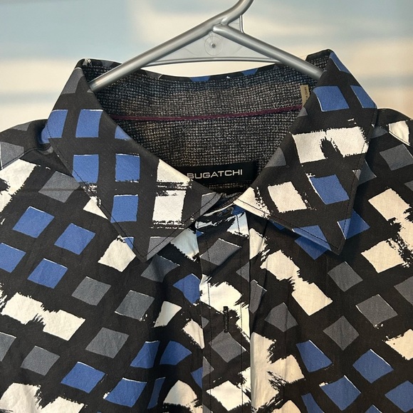Bugatchi Black and Blue Checkered Shirt Jacket - Picture 3 of 6